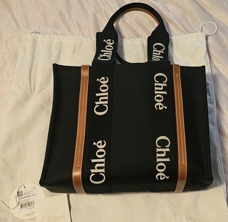 Chloé Woody Tote Tasche Leder Canvas neu mit Etikett