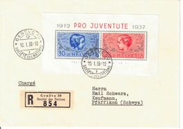 Pro Juventute-Block 1937, auf R-Brief