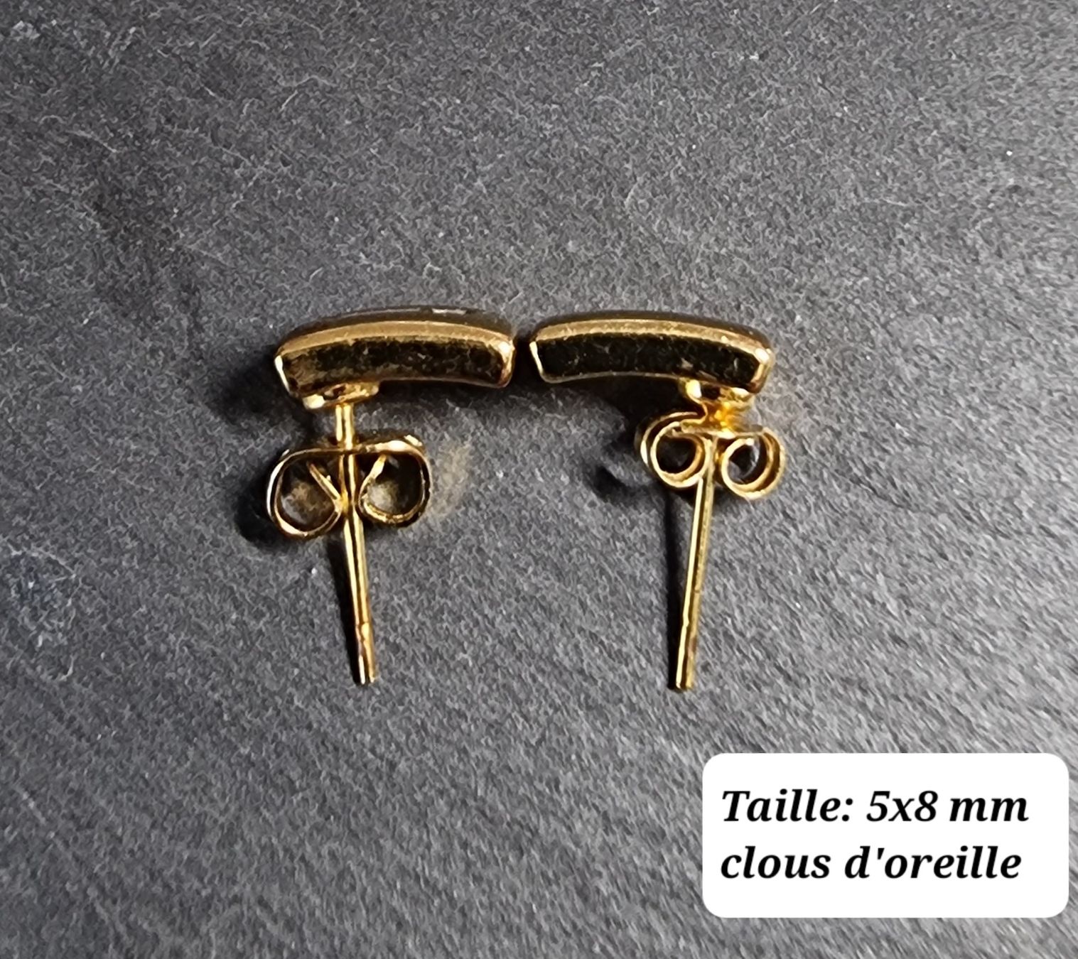 Orecchini pendenti & Orecchini a lobo: Clous d'oreille dorés de forme rectangulaire – Usato da Veyrier venduto da Leilazizou 1