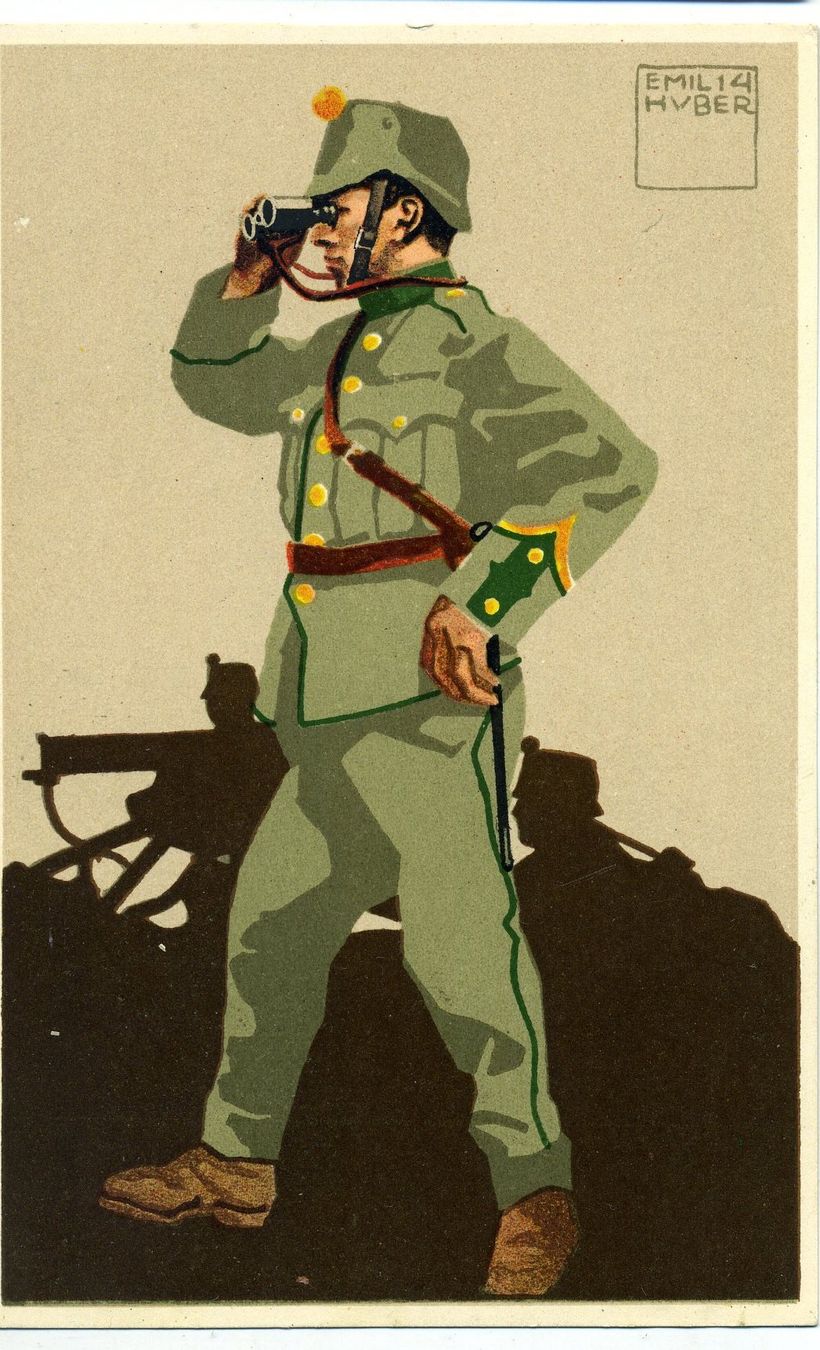 Cartoline postali: Militär AK. Emil Huber. 1916 – Usato da Versoix venduto da HELVETICA_1