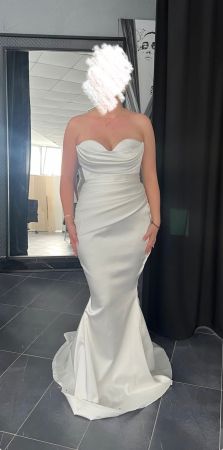 Designer Hochzeitskleid Pajtim Raci – Satin Weiss Gr. 38