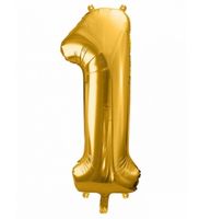 Folienballon Zahl 1, gold 86 cm x 33 cm