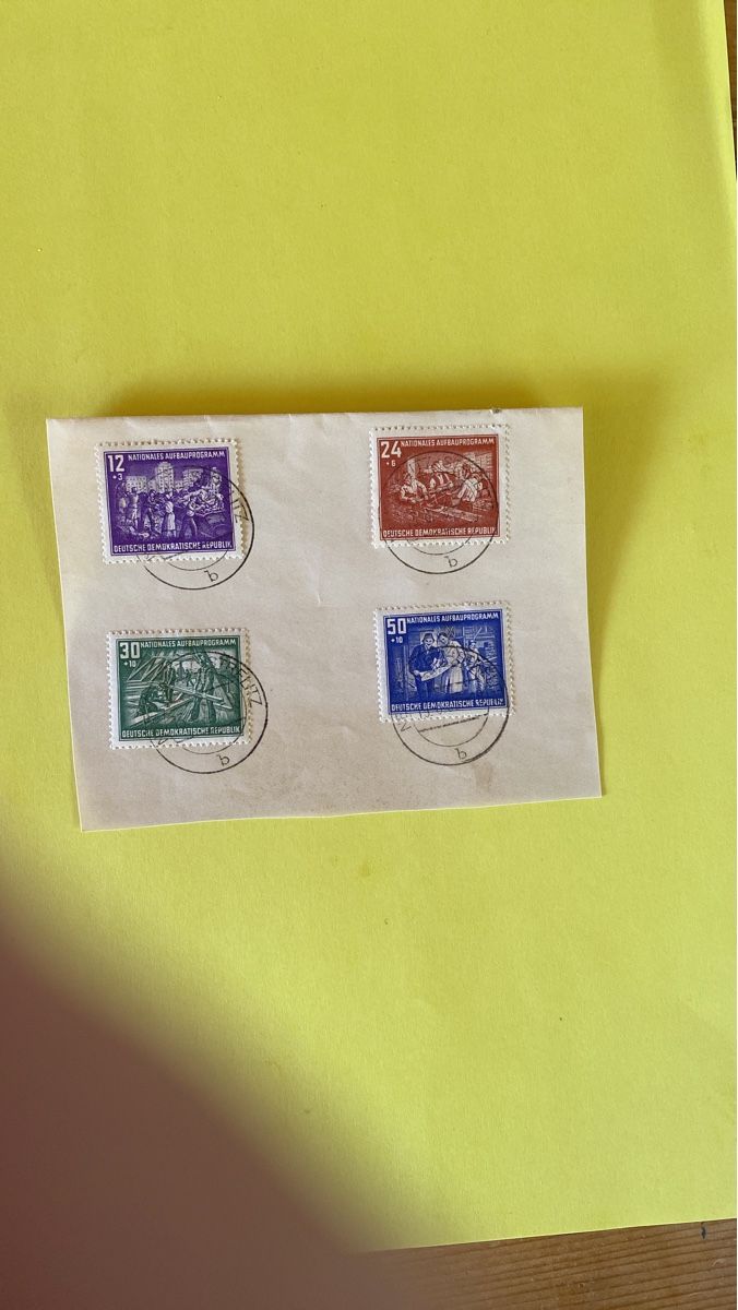 Tutti i francobolli: DDR Briefmarken Nationales Aufbauprogramm, 4 Stempel – Usato da Dornach venduto da Xantomas