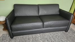 Bettsofa Leder schwarz