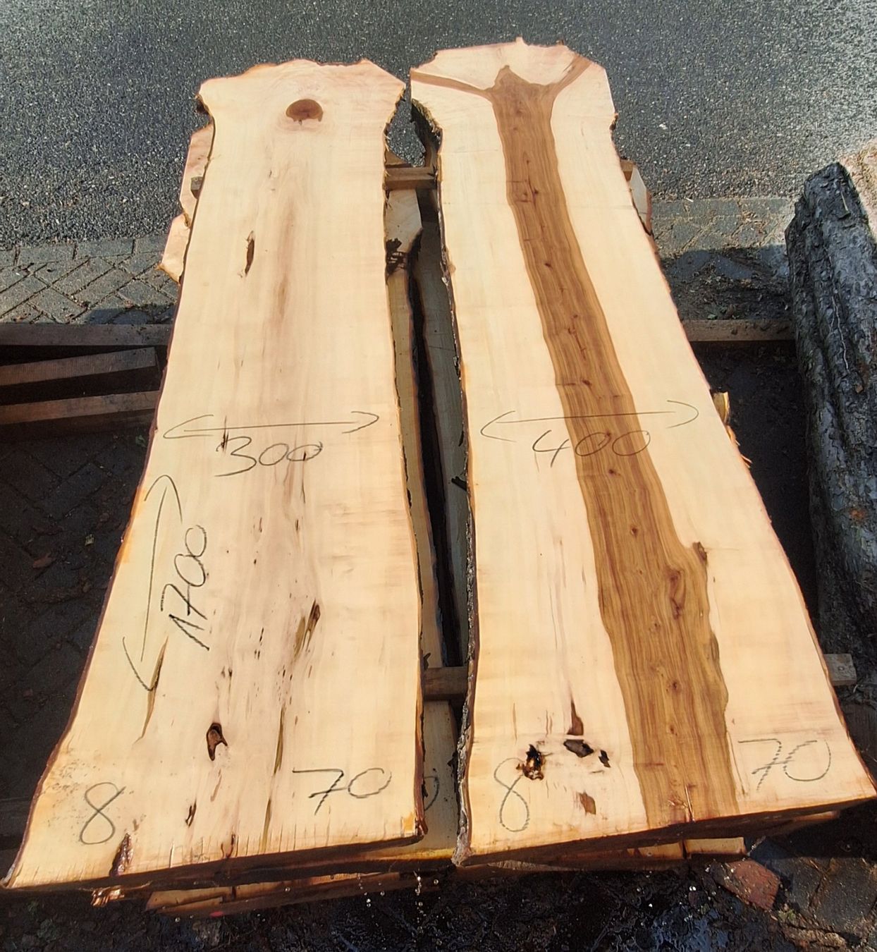 Articoli in legno: Apfelholzbretter 70mm, 4 Stück – Nuovo (secondo la descrizione) da Waldkirch venduto da bauprofi87 1