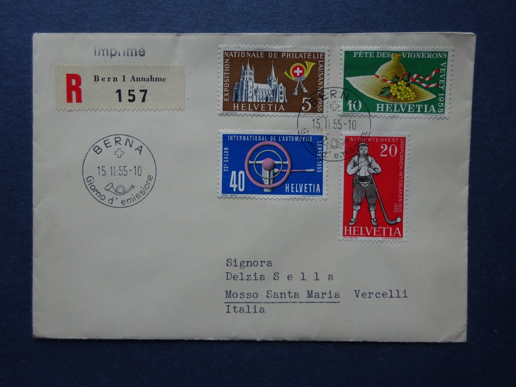 Tutti i francobolli: 1955 Z-Nr.320-323 FDC BERNA – Usato da Appenzell-Steinegg venduto da adi1975 4