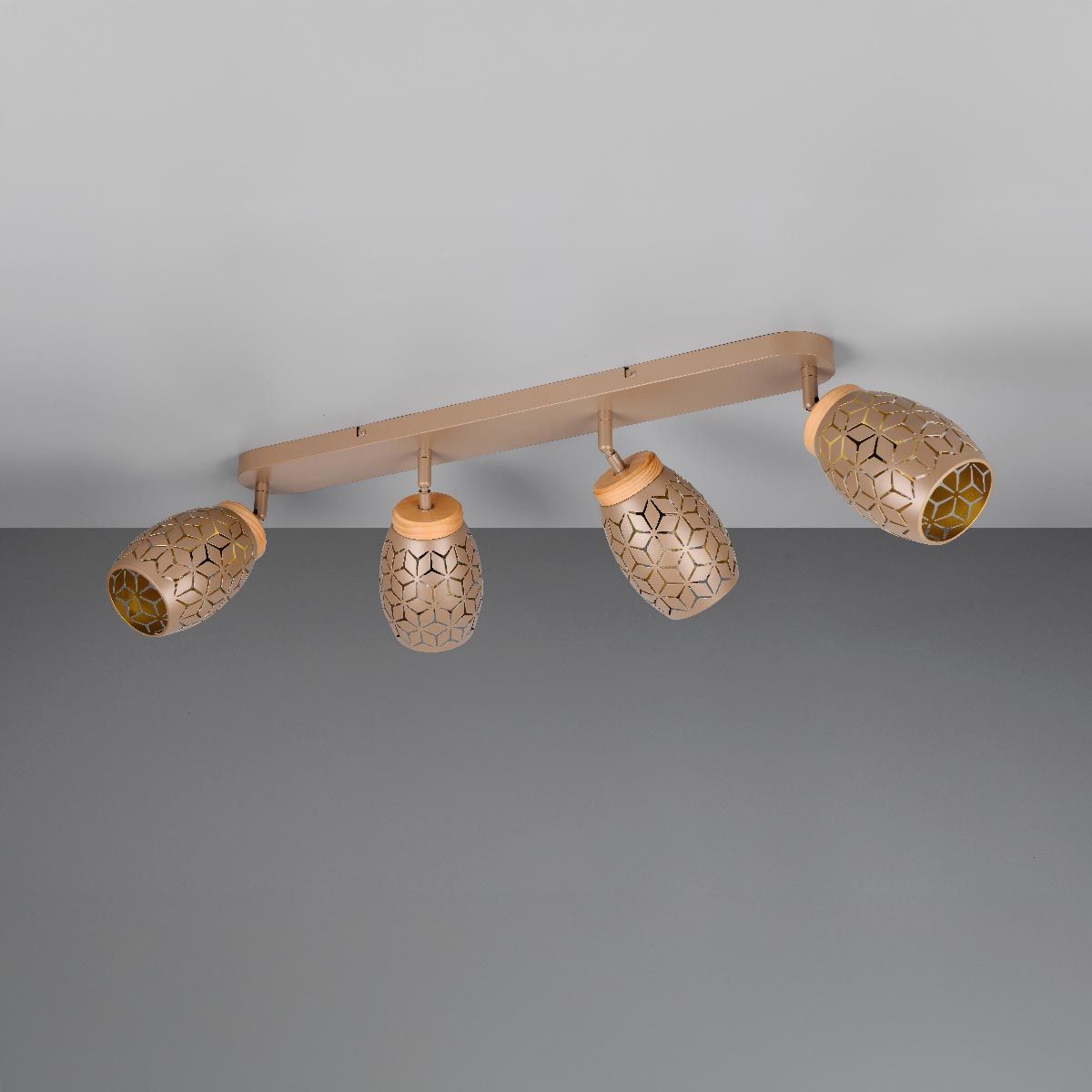 Lampade: Strahler, 4 Spots, Coffee, 74 cm x 12 cm – Nuovo (secondo la descrizione) da Kreuzlingen venduto da Smart-Light 2