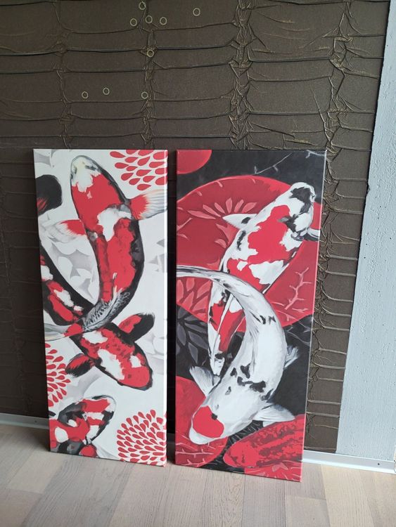 Kreuzstich Set Zwei Koi-Karpfen - Vorgedruckt 14CT 40x50cm Stickvorlage