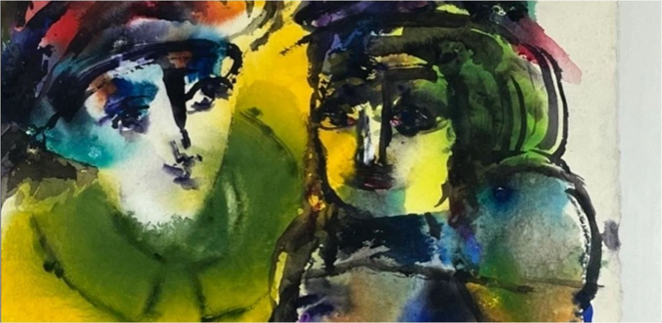 Gemälde: Atila (1931-1987)Grosse Abstrakte Aquarelle – Gebraucht aus Bruettisellen von Collector_Store 4