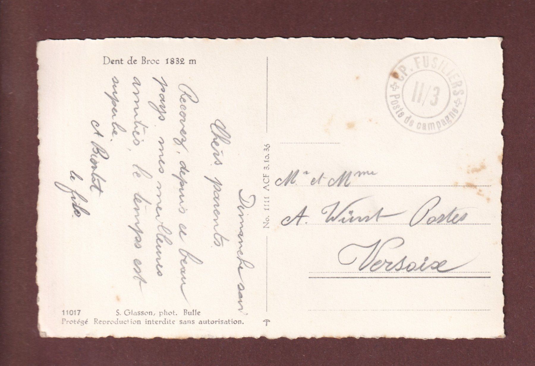 Cartoline postali: DENT DE BROC - Croix - Feldpost – Usato da Pully venduto da nicecards-shop 1