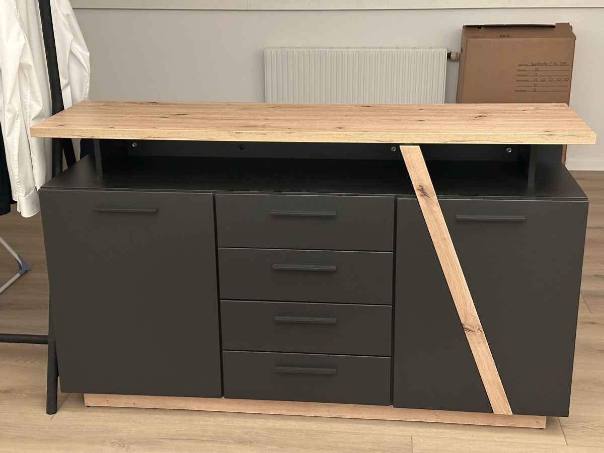 Mobili TV: Moderne Kommode mit Soft-Close | Grau/Eiche Dekor – Usato da Egliswil venduto da JoelMR 1