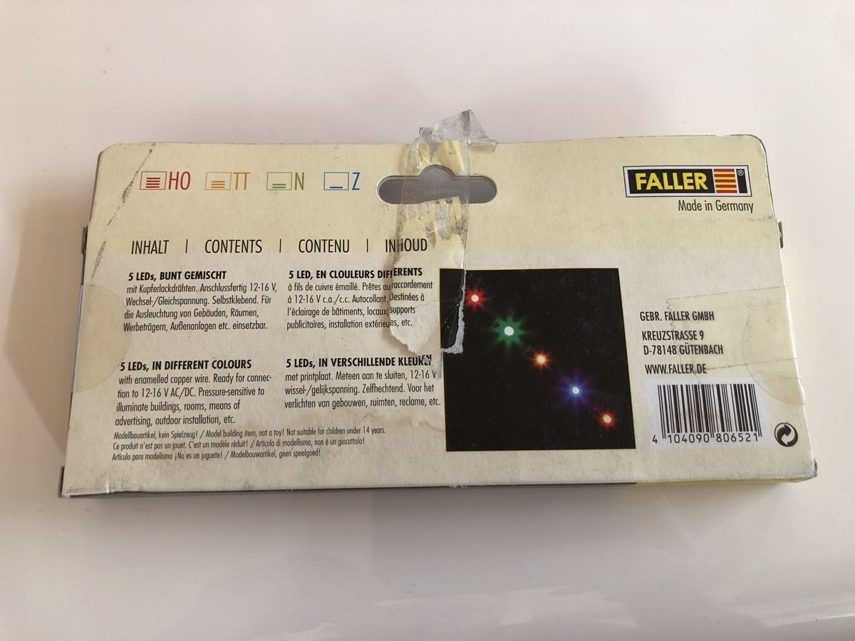 Faller Modellini di ferrovie: FALLER 5 LEDs bunt gemischt 180652 neuwertig – Nuovo (secondo la descrizione) da Zweidlen venduto da Maerliharo_57 1