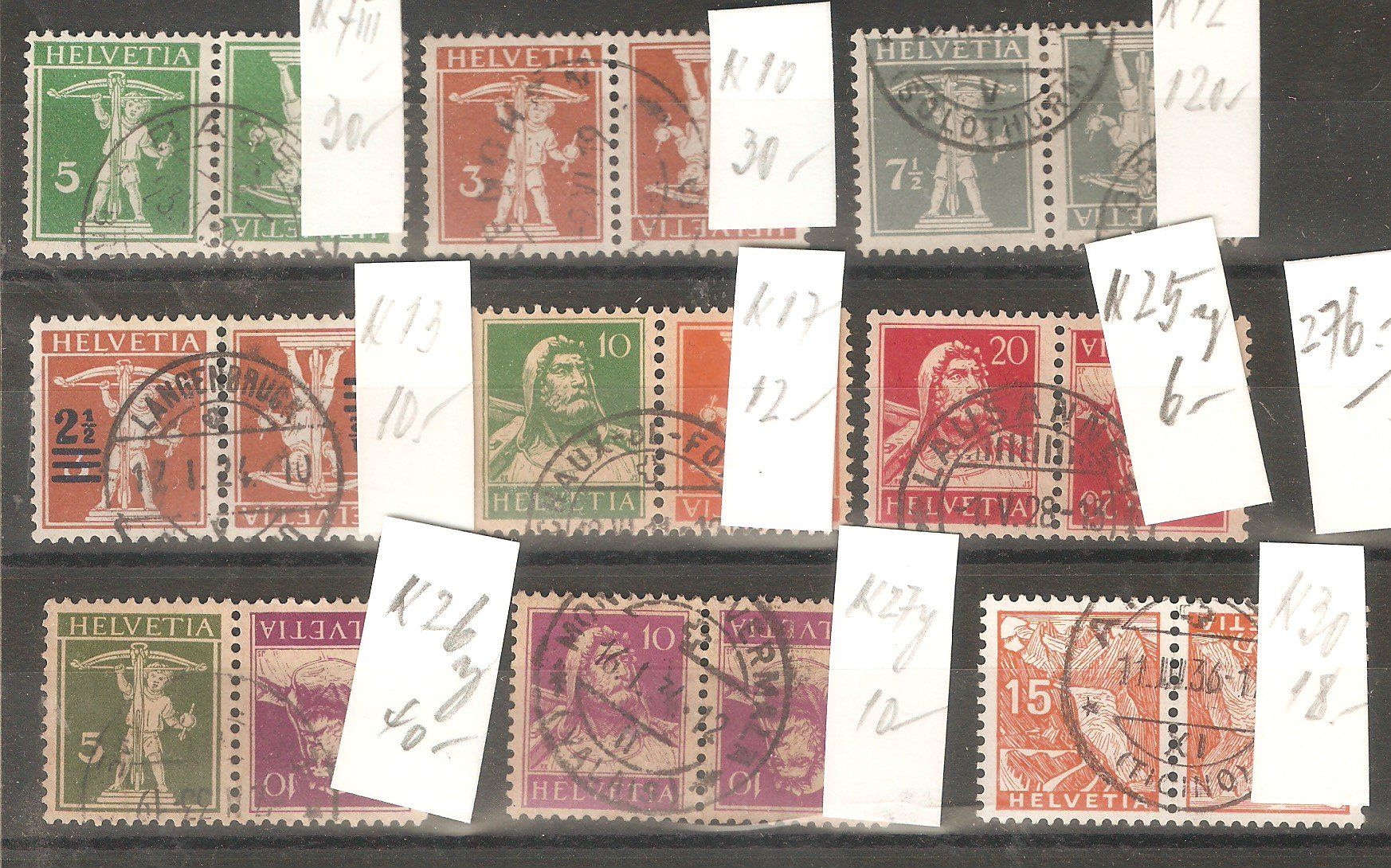 Alle Briefmarken: 9 K gest. – Gebraucht aus Lausanne von Whorvath