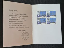 Briefmarken Eröffnung Poststelle 6974 Aldesago 22.6.1992 rar