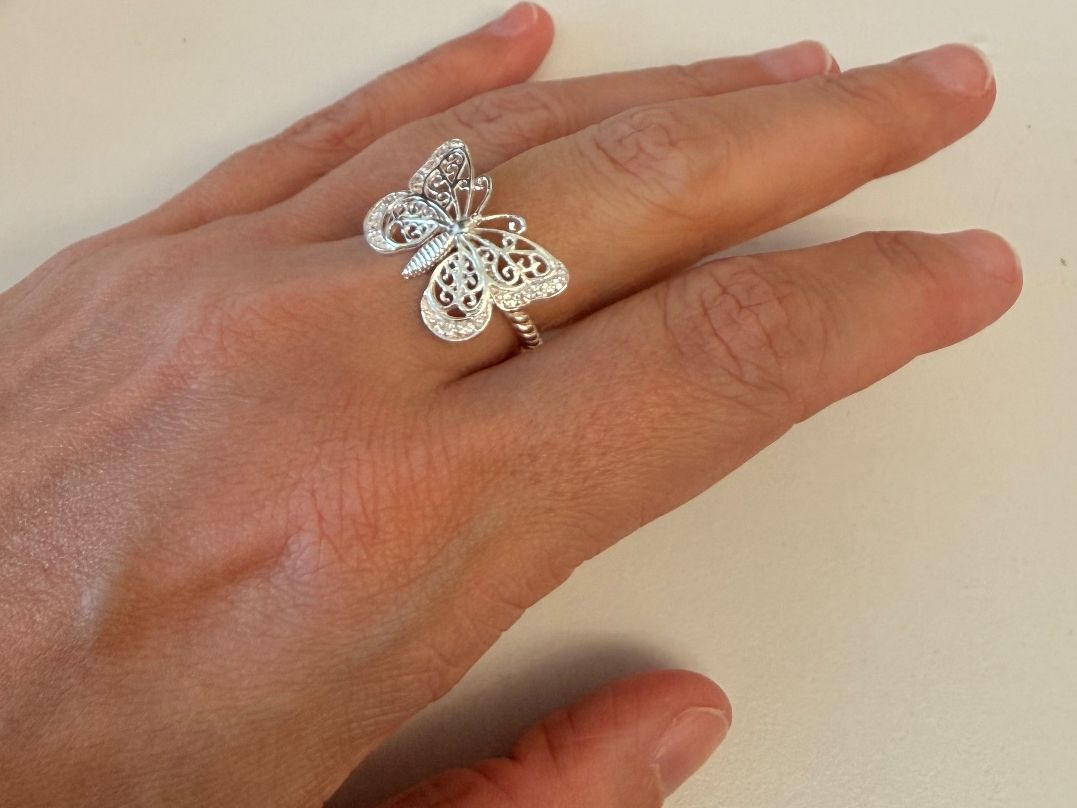 Anelli: Ring Schmetterling Silber 925 Gr. 54 – Nuovo e nell'imballaggio originale da Zug venduto da gold.schmuck 1