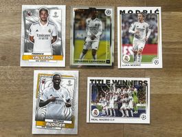 5 Topps Fussball-Cards mit Spielern von Real Madrid