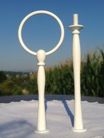 ETAGEREN  STANGENSET SHABBY-RING WEISS FÜR  2-LAGIGE ETAGERE