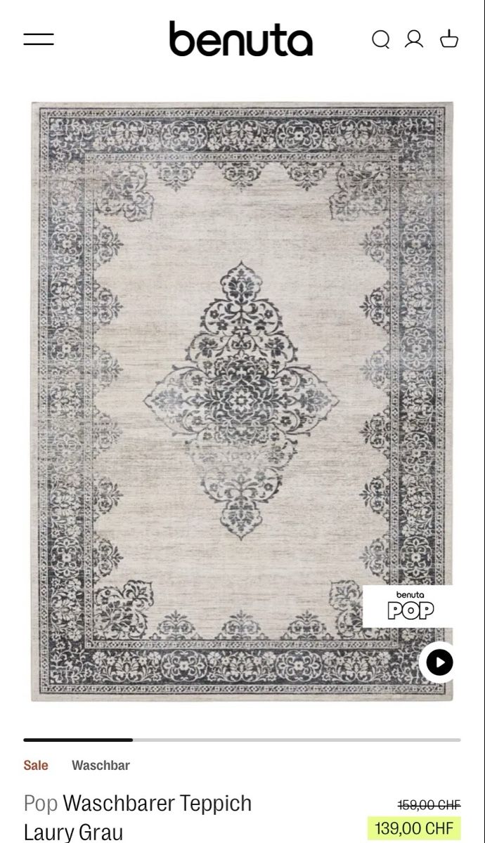 Tapis: Teppich, grau/schwarz – D'occasion à Solothurn par an_wy 2