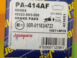 Bremsbelagsatz vorne Honda HONDA CIVIC IV CRX II Japanparts