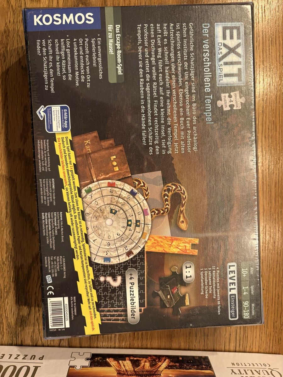 Exit - Il Gioco + Puzzle: Il Tempio Perduto - Gioco Da Tavolo Cooperativo Escape Room Per 1-4 Giocatori, Con 4 Puzzle Da 88 Pezzi - 3