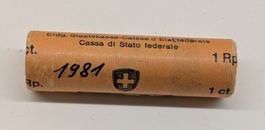 1981 1 Rappen Münzrolle CH (50 Stück)