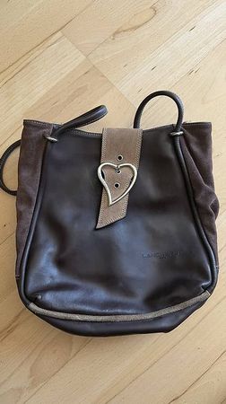 Sac Lancaster cur en cuir marron et daim