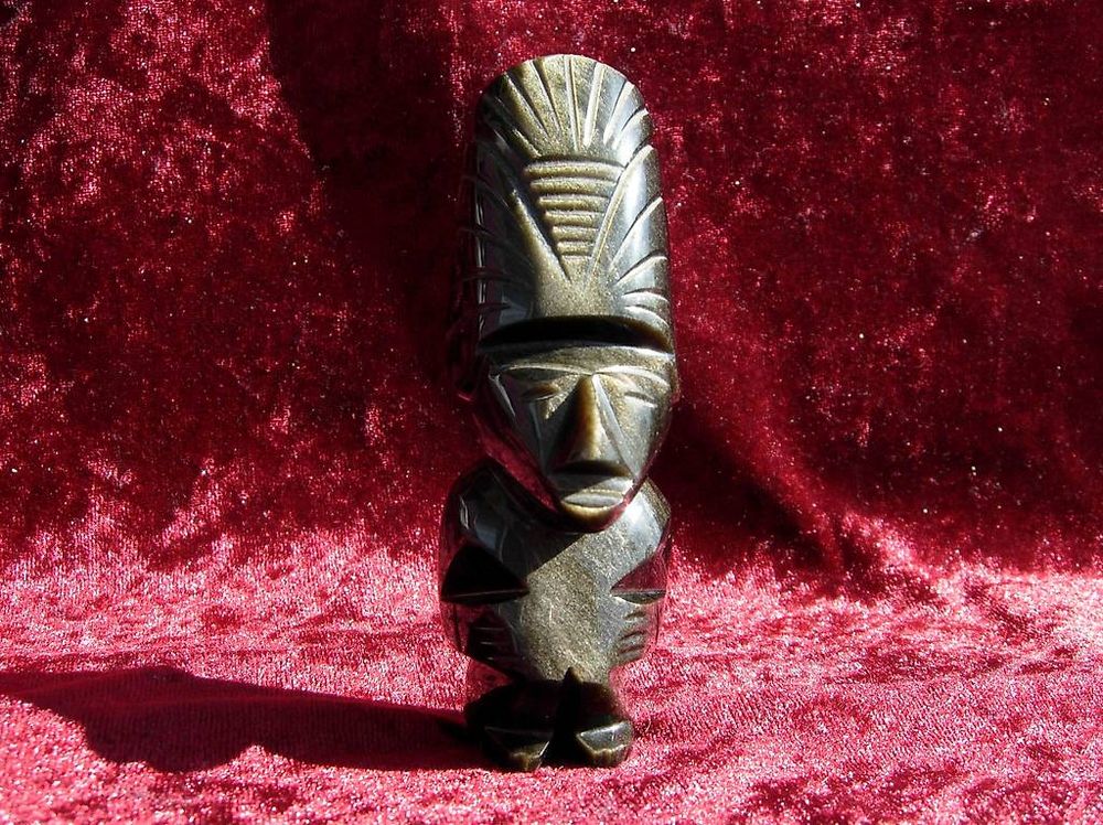 3 Statuettes de Tikis Incas, pierre naturelle -16, 12 & 10cm (Neu ...