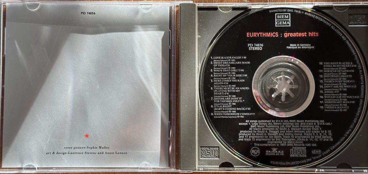 CD: Eurythmics - Greatest Hits CD - Top Zustand - 1991 – Usato da Beringen venduto da Mantafisch1 3
