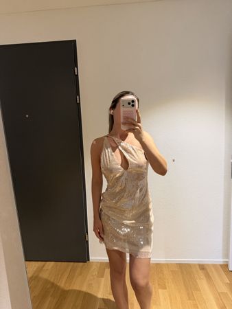 Oh Polly Glitter Party Summer Dress Size L Like new 