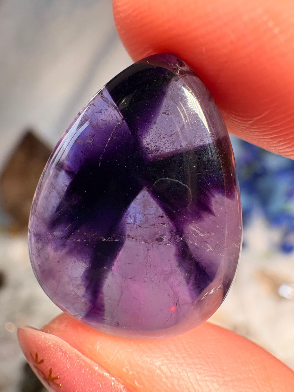 Pietre preziose: Trapiche Amethyst Cabochon – Nuovo e nell'imballaggio originale da Neuheim venduto da m.hald 1
