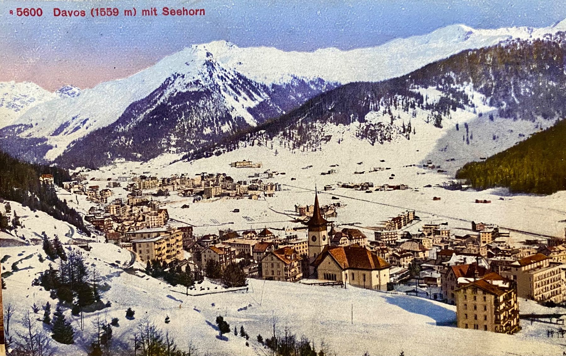 Ansichtskarten: DAVOS mit Seehorn im Winter – Gebraucht aus Root von ENGLAND-TREASURES 1