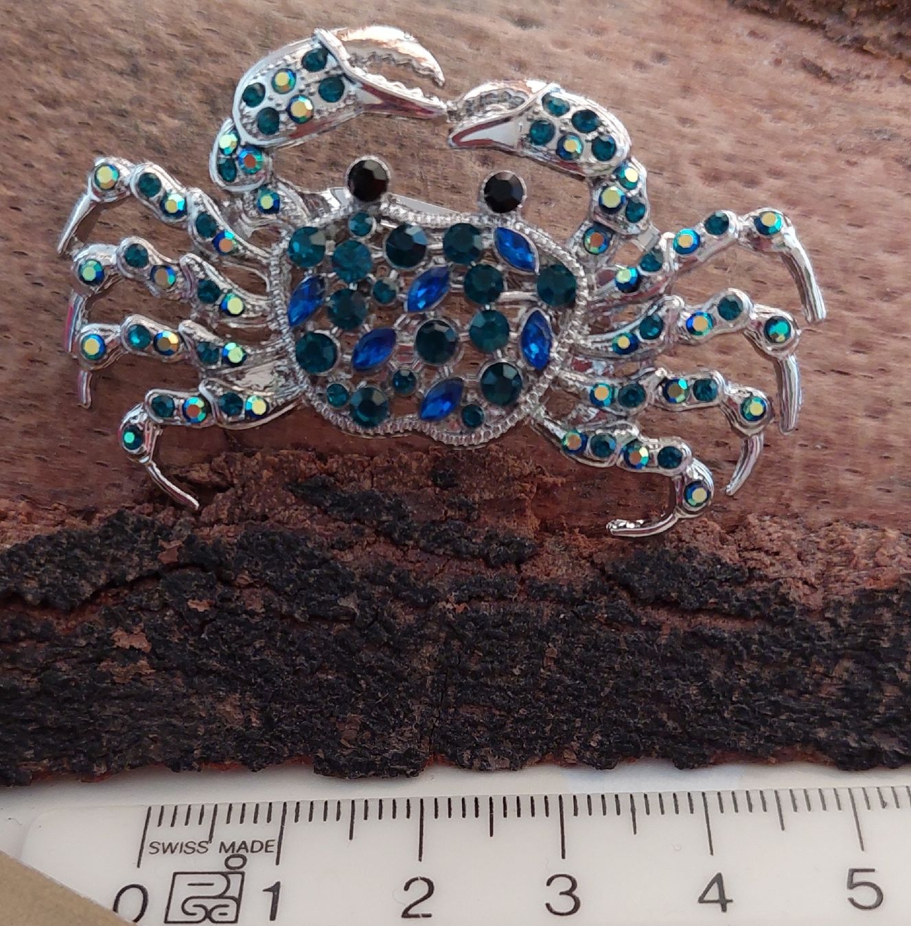 Broschen & Nadeln: Hübsche Brosche Krabbe Krebs mit Strass blau grün – Neu (gemäss Beschreibung) aus Oberwil BL von Chewbacca184 7