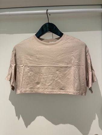 Basic Crop T-Shirt, Beige, Grösse S