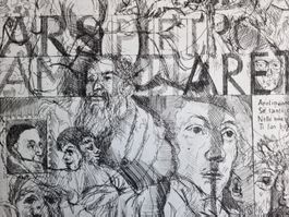 Hanspeter RIKLIN - Litho - Brief Tizians..und Brecht-Rezital