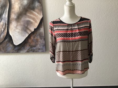 Comma Damen Bluse gemustert Gr. 34 guter Zustand 3/4 Ärmel