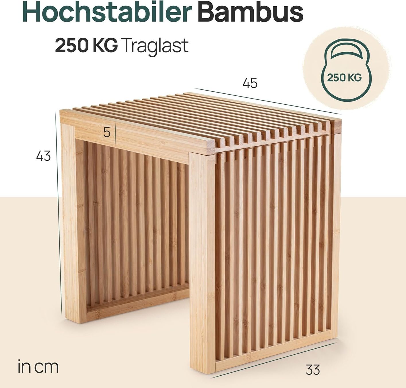 Sgabelli: Moderner Bambus Hocker/Beistelltisch - NEU – Nuovo e nell'imballaggio originale da Gränichen venduto da omniadeals 7
