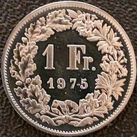 1 Franken 1975 stgl. / aus Münzsatz