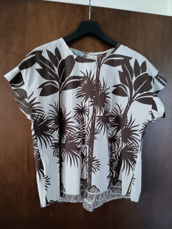 wunderschöne  Damen Bluse mit Palmen Muster, 42 neu