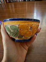 Keramik Schale handbemalt Blumenmotiv guter Zustand
