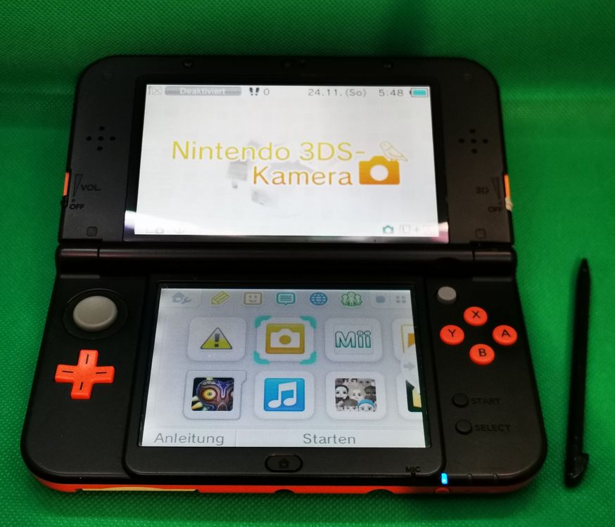 New Nintendo 3DS XL - ORANGE & SCHWARZ Special Edition - IPS (Gebraucht ...