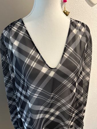 Elegante Bluse mit Karomuster schwarz / weiss von IMPERIAL