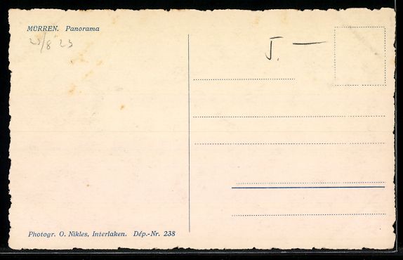 Cartoline postali: Mürren, Panorama mit schneebedeckten Gi – Usato da Berlin venduto da bartko-reher 1