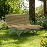 Wellenliege / Waldsofa NURA - 148cm Breit - Teak