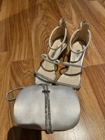 Sandalen mit Absat &Tasche Strass Gr.37