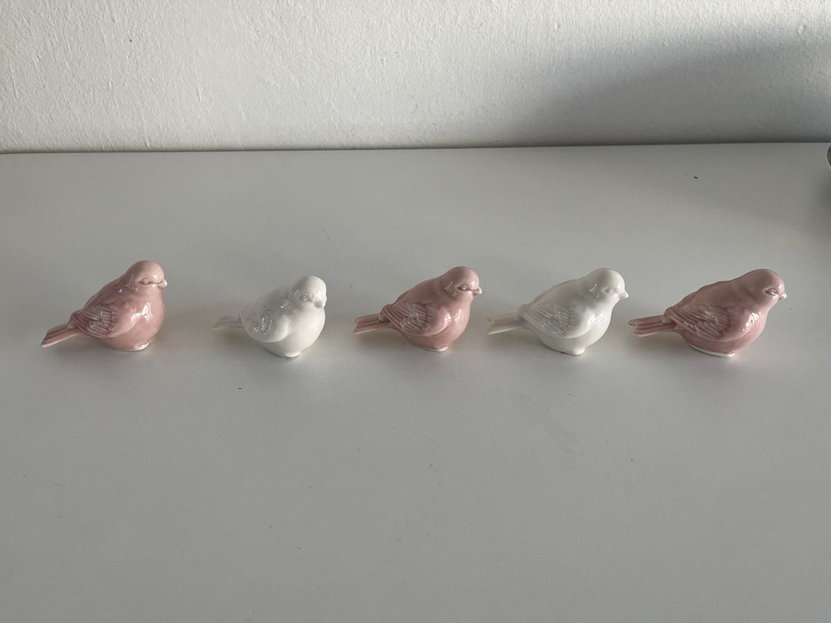 Tutte le decorazioni: 5 Stk. Spatzen / Keramik glasiert – Usato da Wetzikon ZH venduto da seli03 3