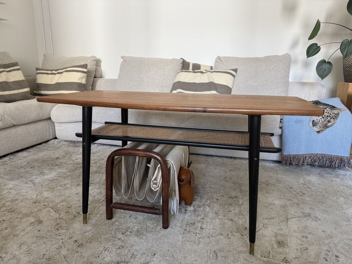 Tavoli: Rattan mid century Scandinavian coffee table – Usato da Zürich venduto da AlineCr 1