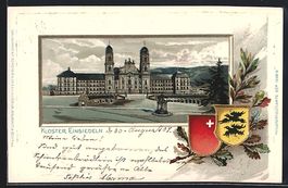 Einsiedeln, Kloster, Längsfassade, Wapp