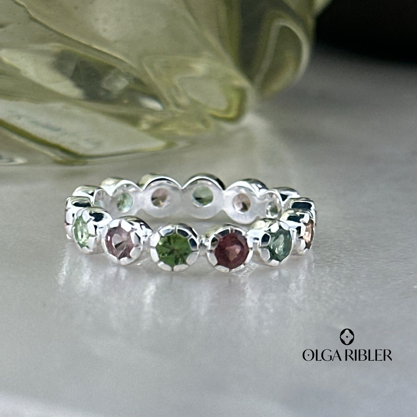 Olga Ribler Anelli: Memory Ring -Turmalinen  -  Sterling Silber 925 - Grösse 56 – Nuovo (secondo la descrizione) da Luzern venduto da Schmuckoutlet