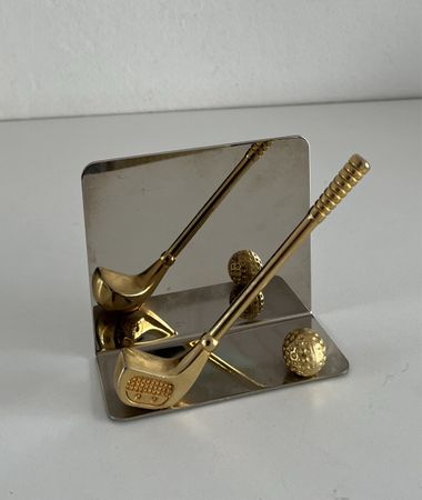 Golfschläger mit Ball aus Metall / Buchstütze