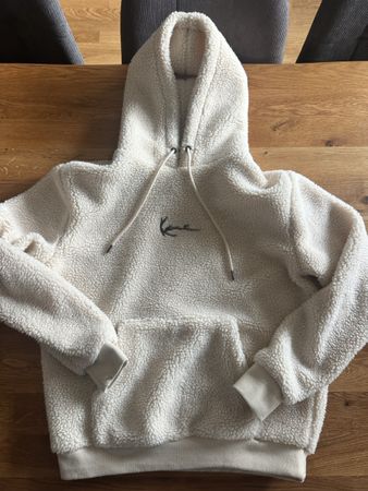 Karl Kani Hoodie Teddy Fleece beige neuwertiger Zustan